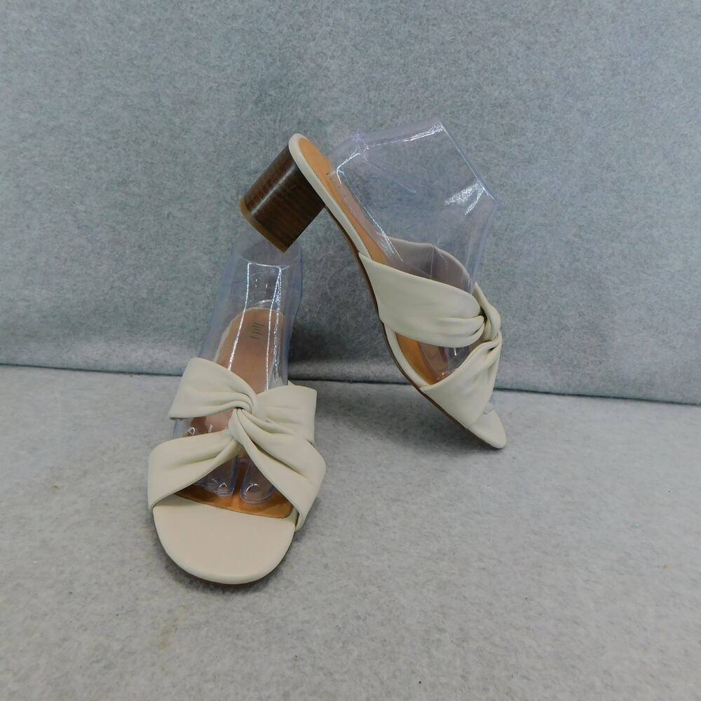 J. Jill Womens Sandal Soleil Knotted Block-Heels Bone Size 10 Shoe - Picture 3 of 9